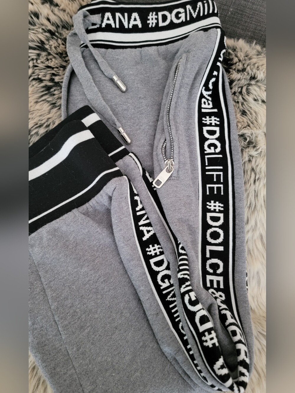 Dolce & Gabbana #DGLIFE Gray Logo Joggers AUTHENTIC WOMEN SIZE M.